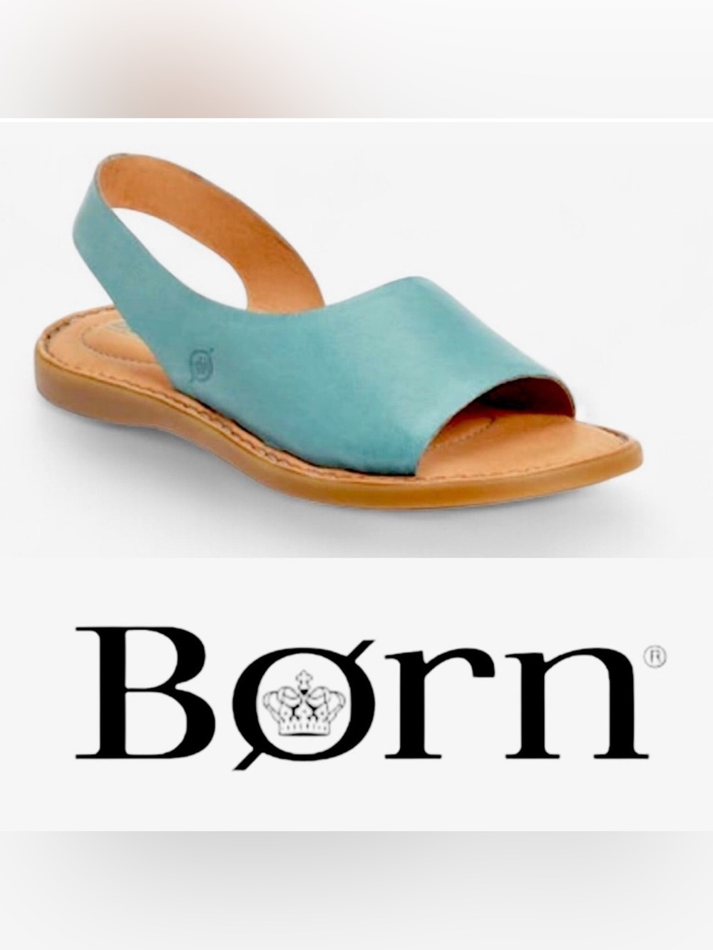 NEW Born Women’s 6 Inlet Slingback Turquoise Leather Sandals Shoes NIB BR0002213